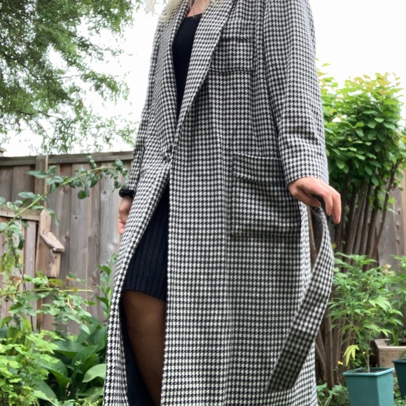 Esprit VINTAGE Long Wool Houndstooth Belted Jacket - Picture 4 of 16